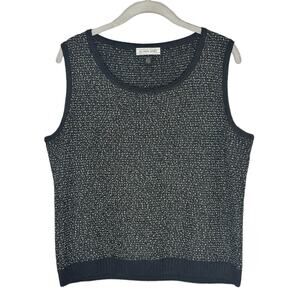 ST. JOHN SPORTS Women's Knit Black Wool Blend Tank Top Size Medium